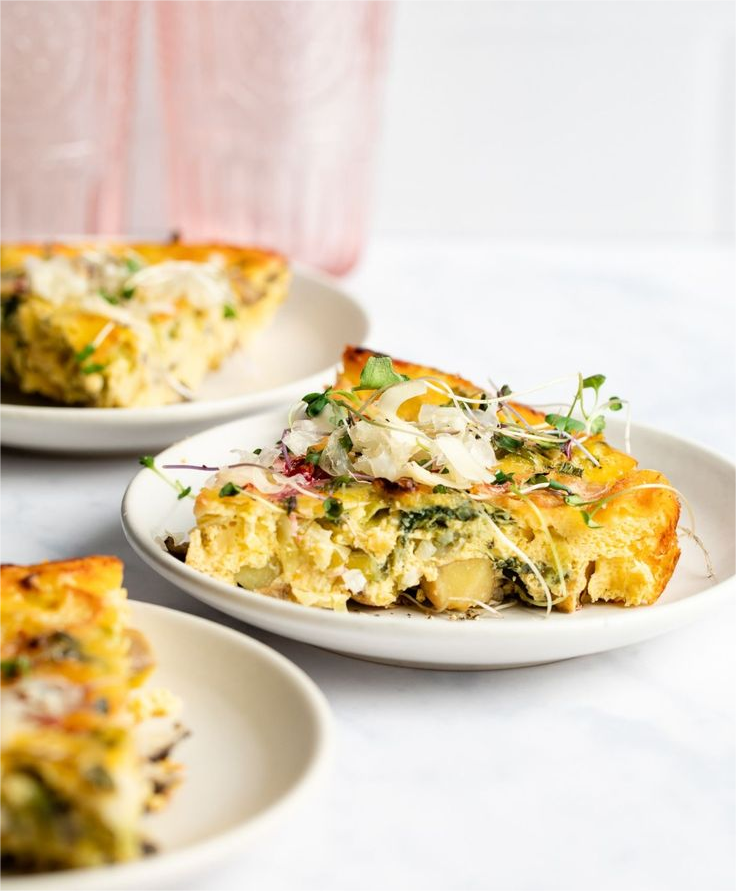 Spinach & Mushroom Cheesy Egg Bake – NewRhythm