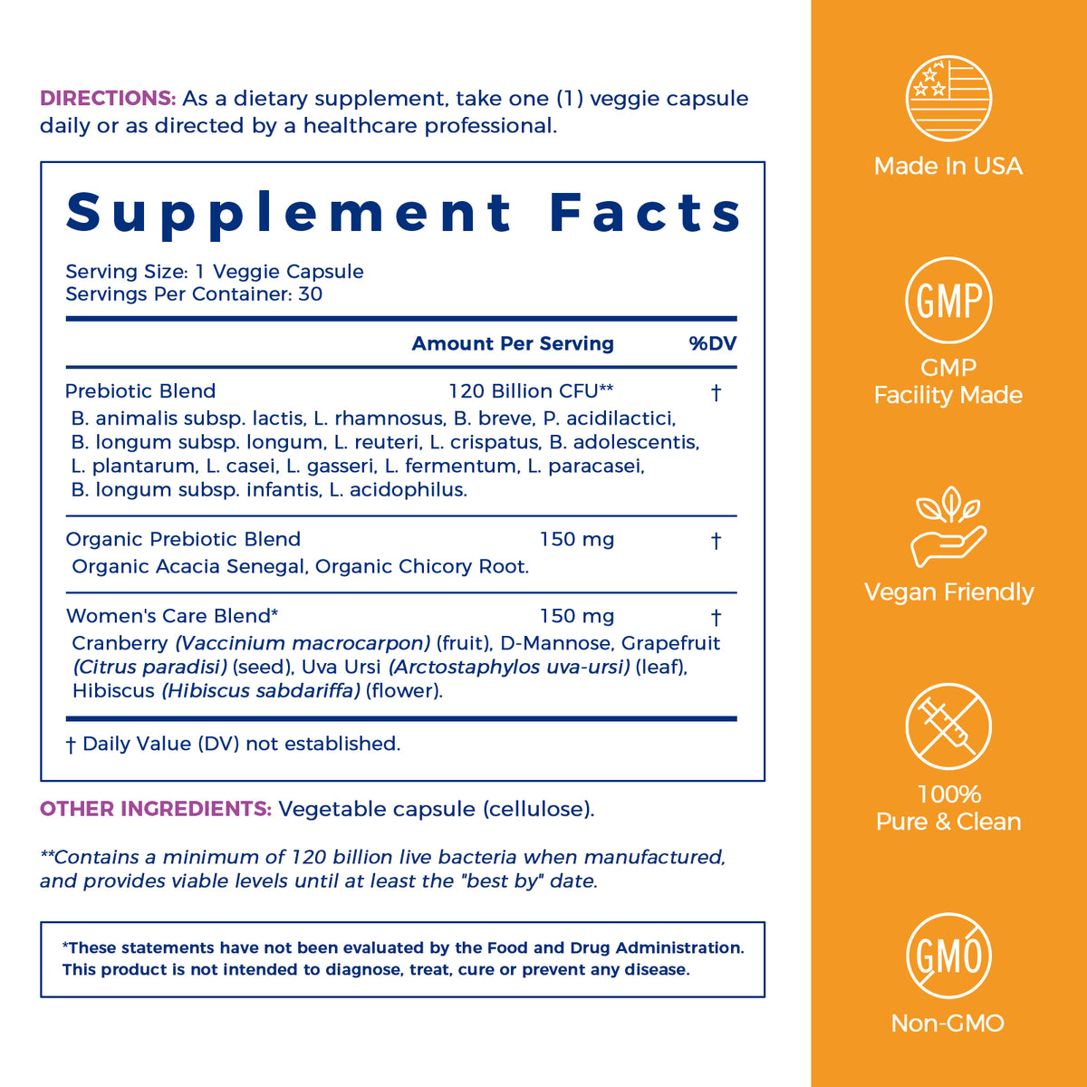 Women's Probiotics 120 Billion CFU