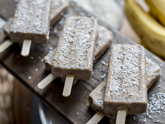 Summer On the Go with Vegan Banana Coconut Protein Popsicles